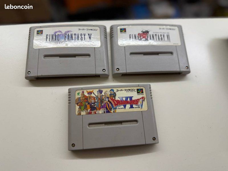 Nintendo SNES - Final Fantasy 5, 6 et Dragon Quest VI - Jeux japonais (image 1)