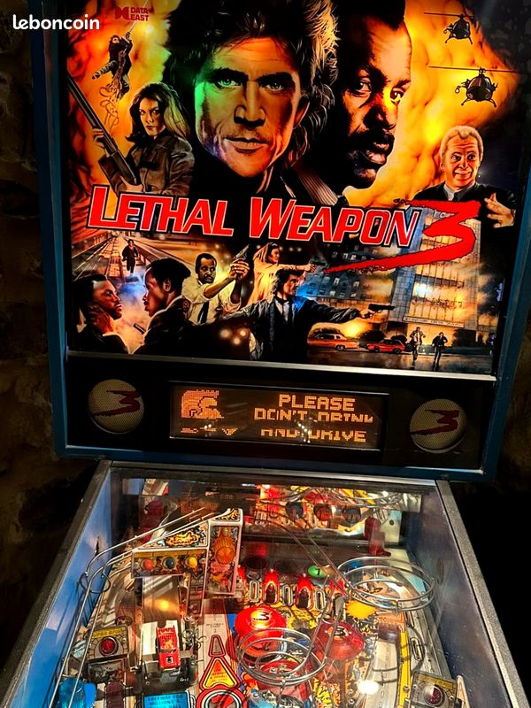 Notice En Français Du Flipper Data East Lethal Weapon - Occasion - Pour Collection Ou Réparation