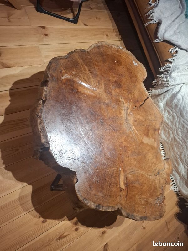Table basse bois massif et pied acier (image 3)