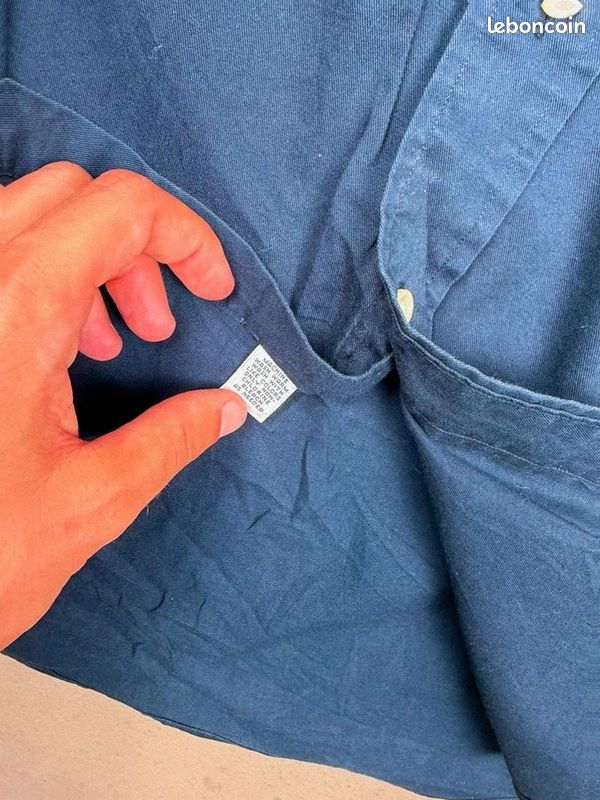 Chemise Ralph Lauren Blaire en coton bleu marine S logo brodé rouge #CRL039 (image 6)