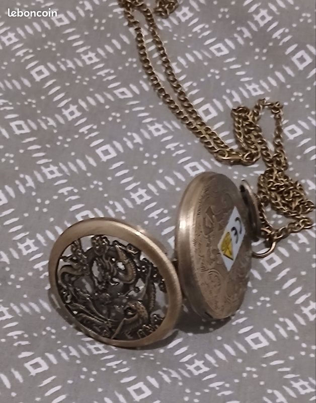 Albert Chaîne Montre De Poche Bronze Avec Pendentif Creux - Style Vintage Élégant Porte-Clés 35 Mm Barre T