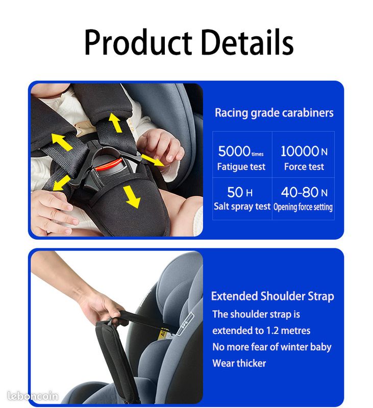 Siège Auto Rotatif ISOFIX ECE R129 DPL007 Bébé 0 à 12 ans (image 4)