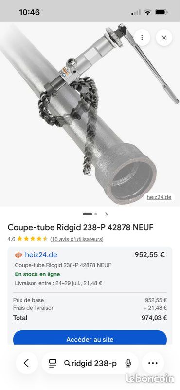 Coupe tube fonte Ridgid (image 2)