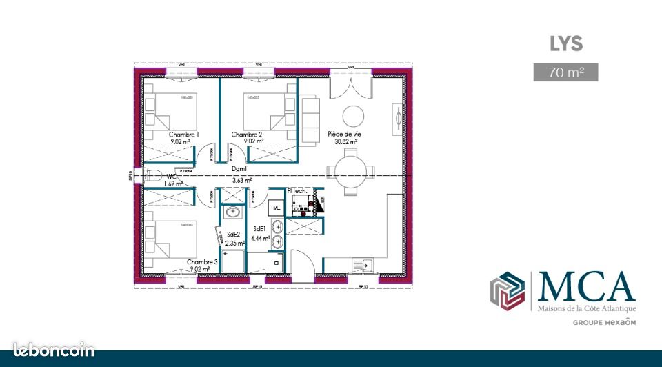 Maison 4 pièces 70 m² · à Écoyeux · 70 m² · 177 000 €