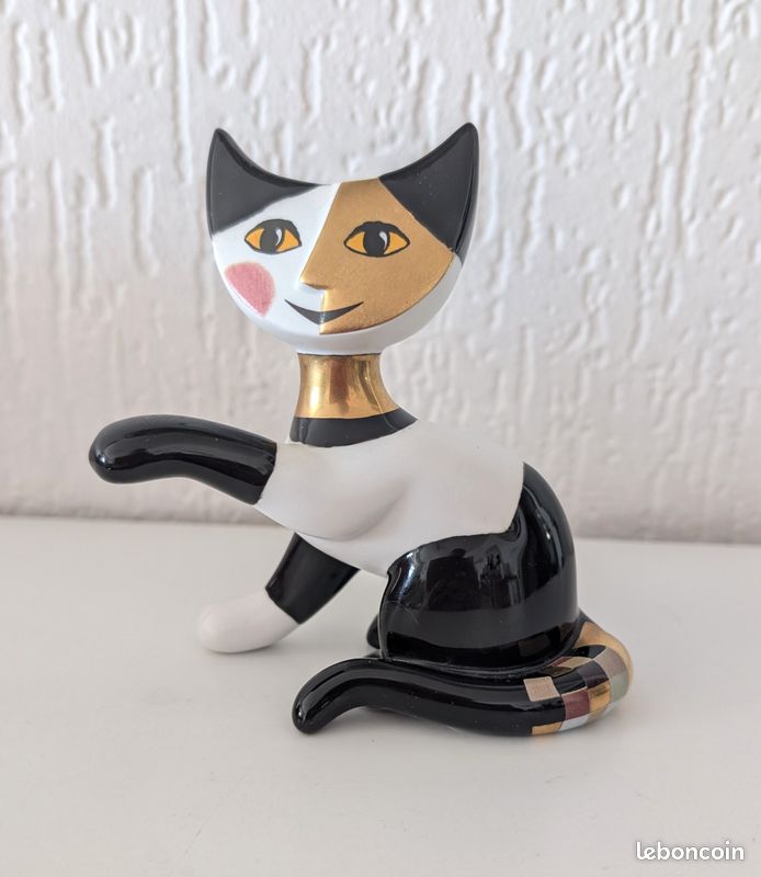 Goebel Rosina Wachtmeister Dekofigur Katze NERO Höhe 12,5cm Porzellan