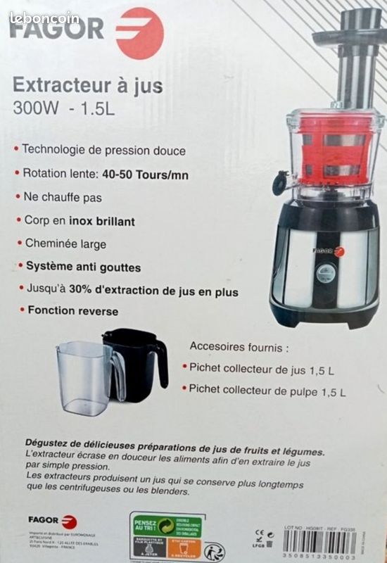 Extracteur de jus fagor fg335 (image 3)