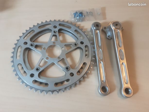 Pédalier Stronglight 49D double plateaux vintage - Équipements vélos