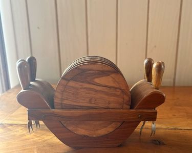 Anciens porte piques à escargots corne véritable vintage ann