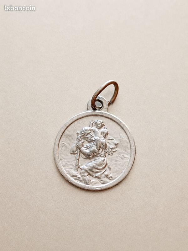 Ancienne médaille Saint Christophe et Enfant Jésus – vers 1920-1950 (image 1)