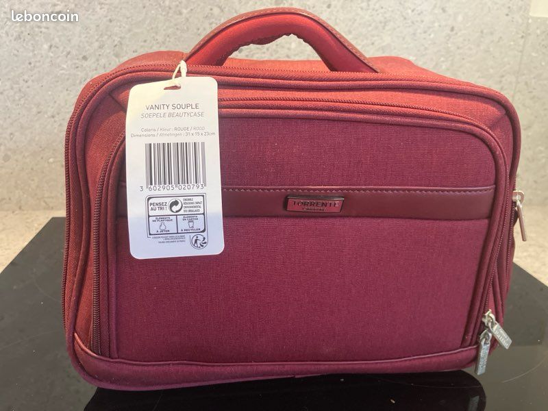 Sac Vanity neuf torrente couture bordeaux grande capacité (image 1)