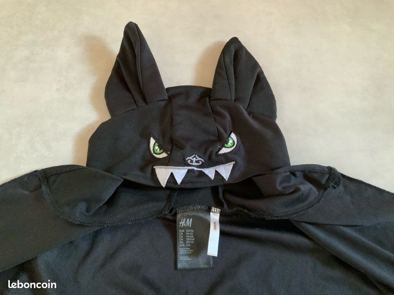 Déguisement de chauve-souris d'Halloween pour enfants - Cape de chauve-souris avec