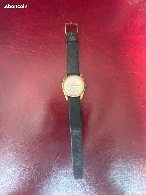 Montre Mécanique Vintage Africa Prima 1960 - Remontage Manuel - Boîtier Doré, Cadran Argenté - Occasion