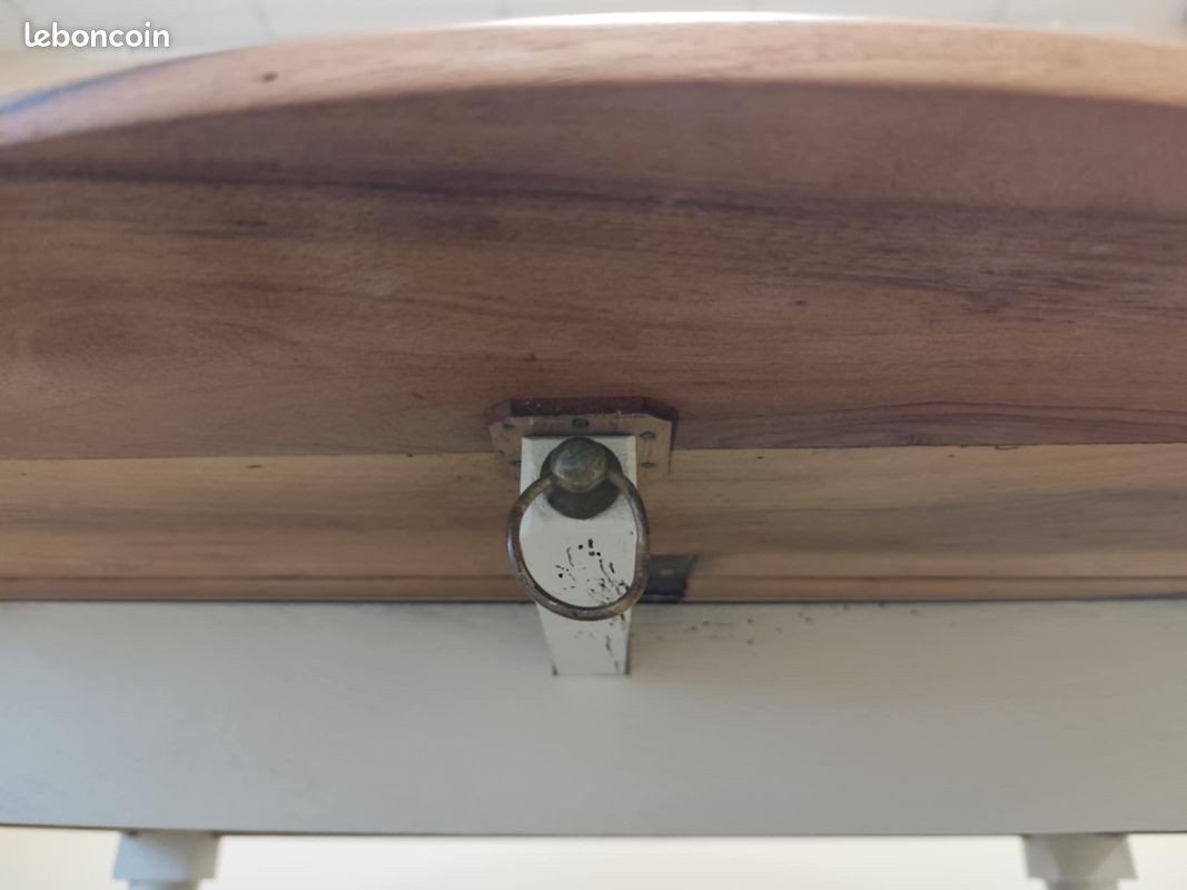 Table d'appoint en noyer deux en une convertible en console bois massif (image 6)