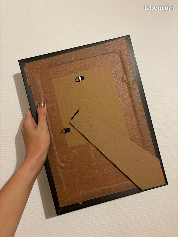 Cadre vintage doré avec dessin pastel sec Nénuphars (image 4)