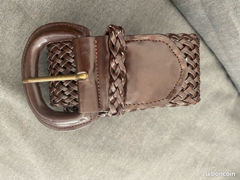Ceinture Tressée En Cuir Marron - Accessoires & Bagagerie