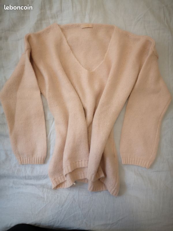 Lot pull mohair laine rose pastel, blanc Vêtements