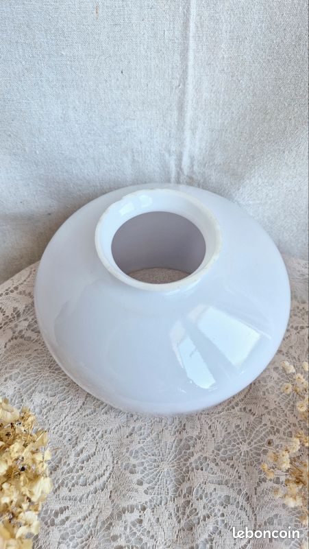 Ancienne applique, Ancien Abat-jour en opaline / porcelaine (image 3)