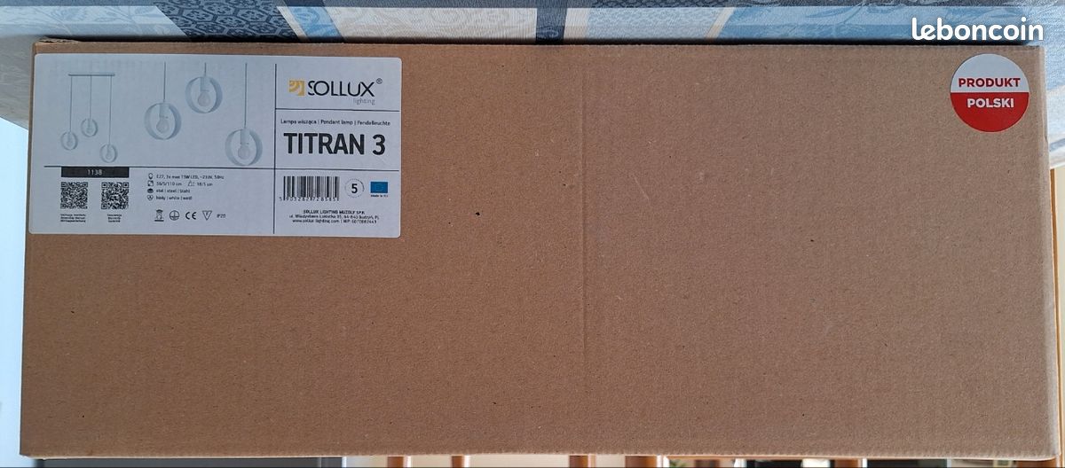 Luminaire blanc - Sollux TITRAN 3 - Neuf (image 6)
