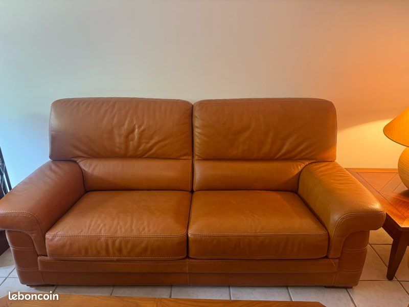 Magnifique ensemble salon cuir et mobilier bois massif (image 5)
