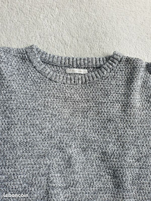 Pull homme L noir et blanc (image 2)
