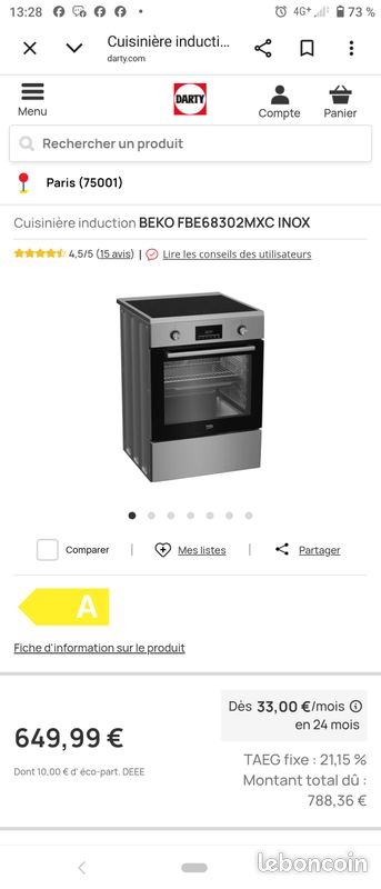 Cuisinière induction beko (image 4)