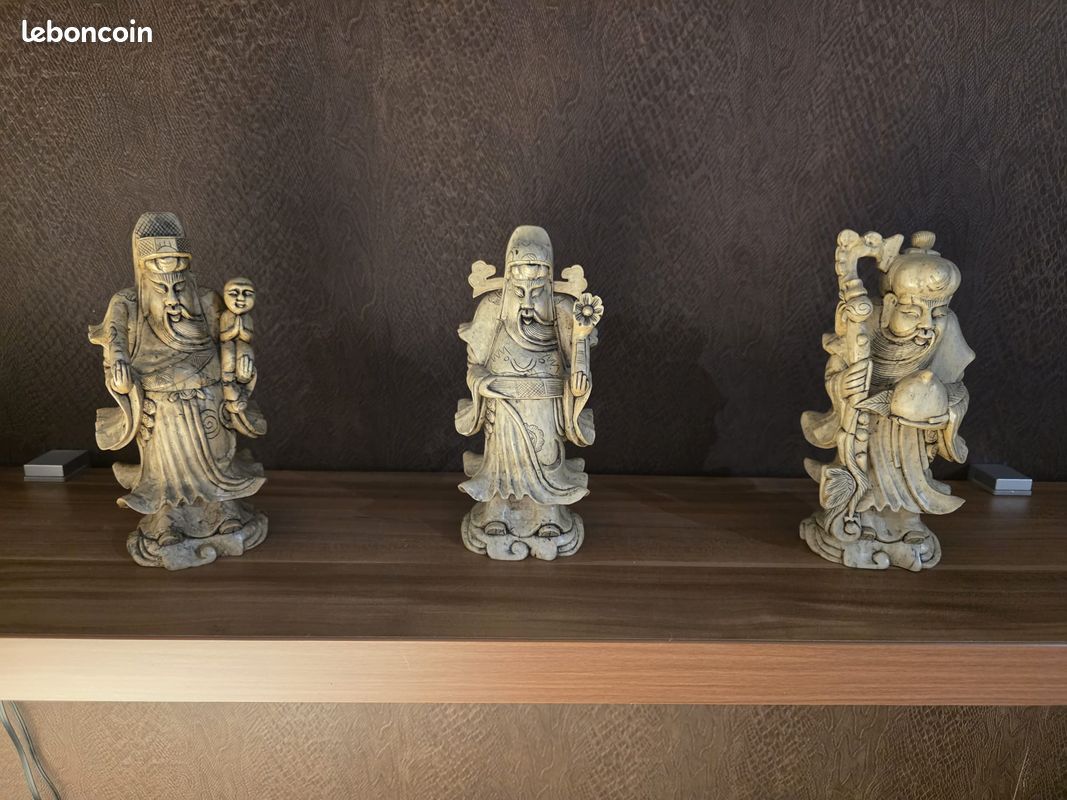 Lot de 3 statuettes vietnamiennes – Sagesse & décoration zen (image 5)