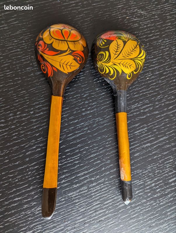 Lot De 6 Cuillères Style Vermeil - Modèle à La Russe - 17 Cm - Doré