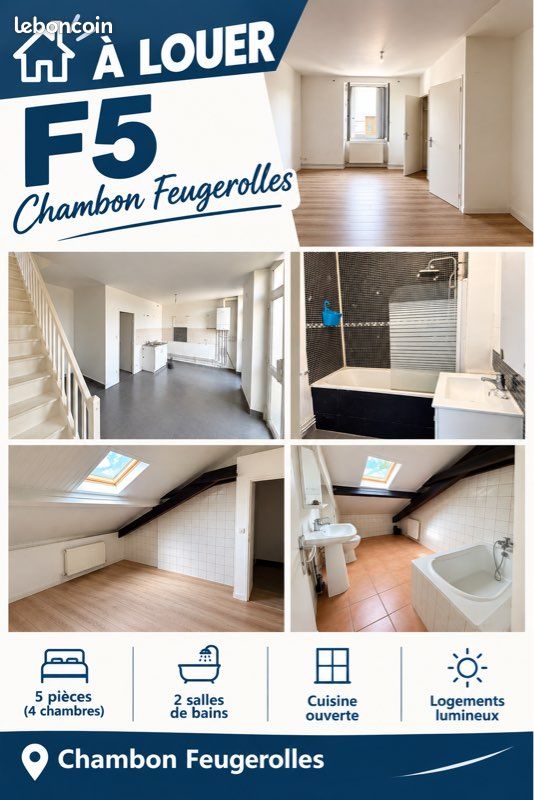 Appartement 5 pièces 103 m² · à Le Chambon-Feugerolles · 103 m² · 651 €/mois