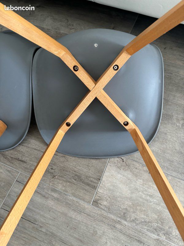 Lot de 2 chaises scandinaves grises (image 15)