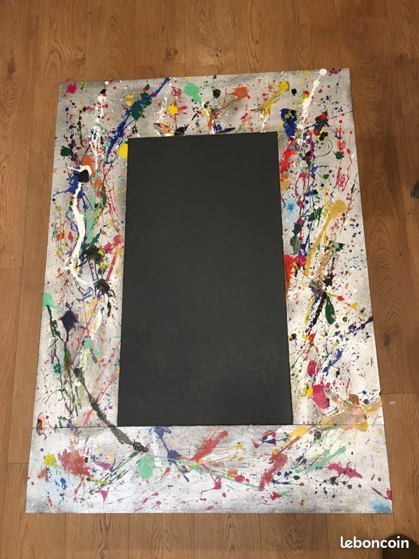 Table bois avec plateau verre noir (image 2)