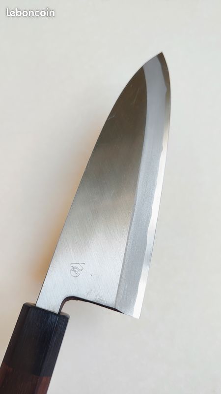 COUTEAU DE CUISINE vintage Japonais dite Déba de style ancien signé EUR 22,00 - FR