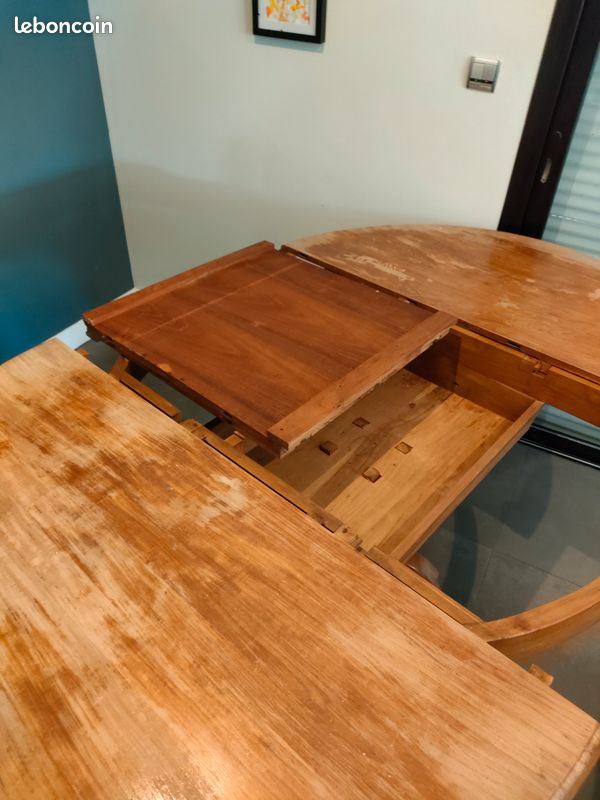 Table ronde en tek 120-180 cm (image 4)