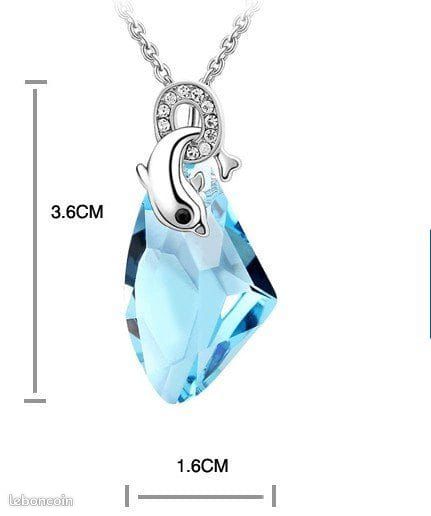 Collier serti de cristaux avec dauphin NEUF (image 1)