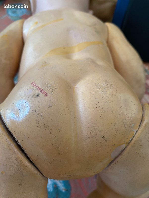 Jolie Poupée Ancienne Tête En Biscuit - Hauteur 30 Cm - Enfant D'autrefois