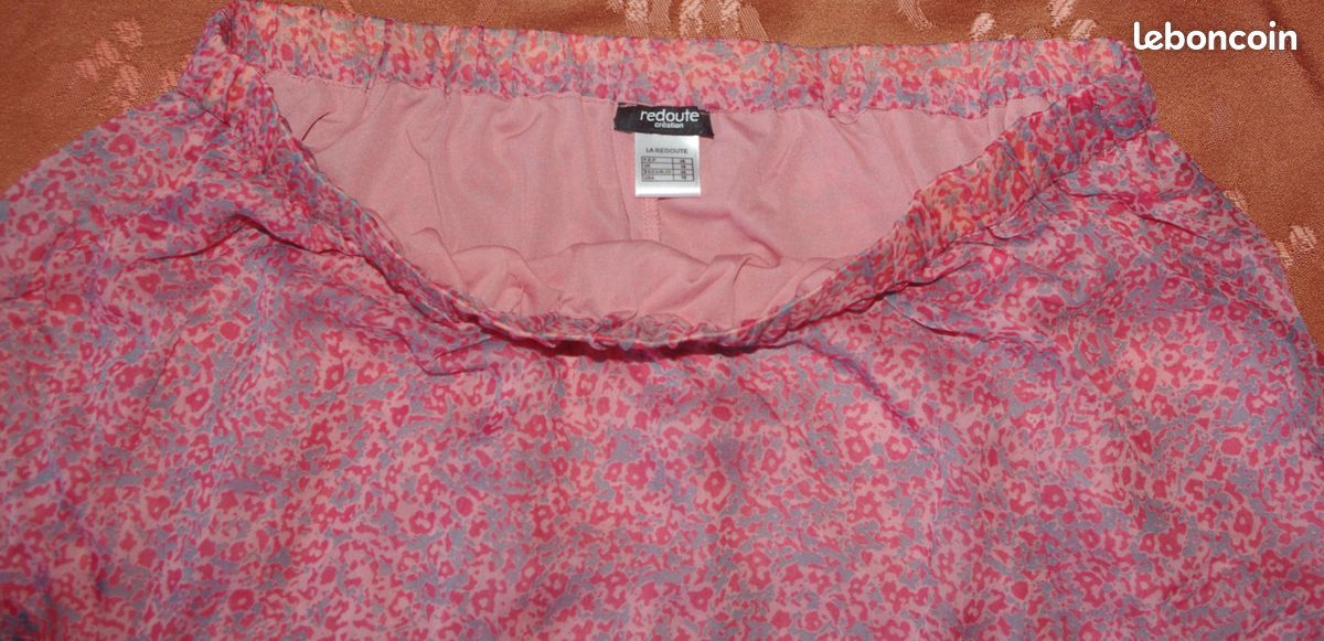 Jupe En Voile Volantée Imprimé Rose-gris - Taille 46 - La Redoute Neuve Sans étiquette