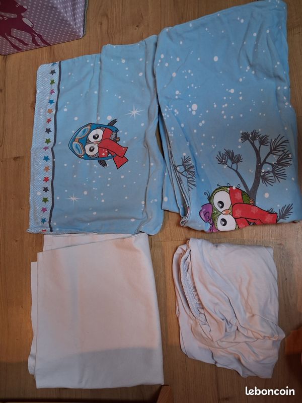 Lit bébé enfant modulable AUBERT + matelas bébé/enfant + ensembles de draps + couette + oreillers (image 7)