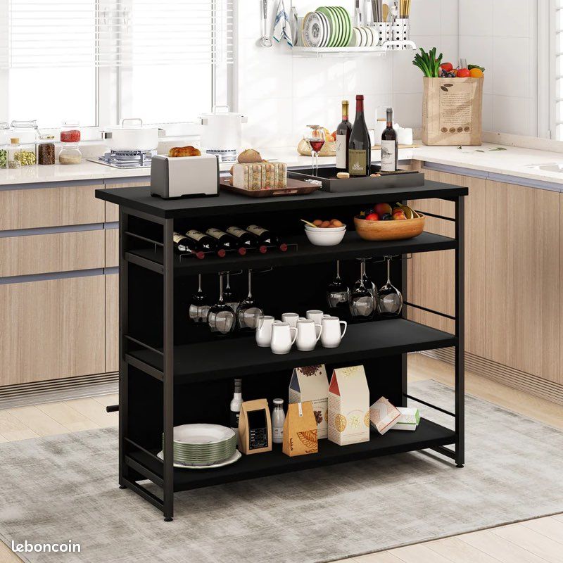 Îlot de cuisine avec étagère de rangement (image 1)