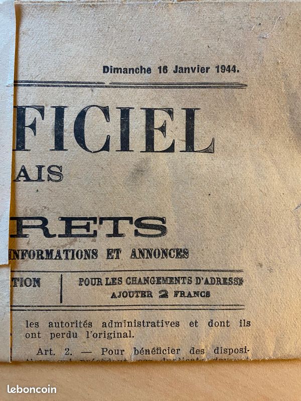 Journal officiel du 16 janvier 1944 Pierre Laval (image 3)