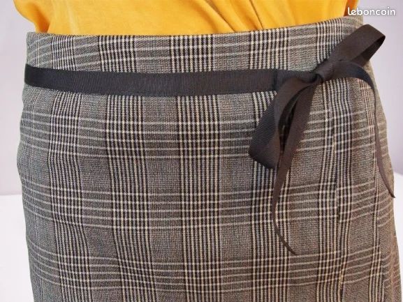 Jupe Verte à Carreaux Edc By Esprit Taille 36 - Très Bon état, évasée, Coton