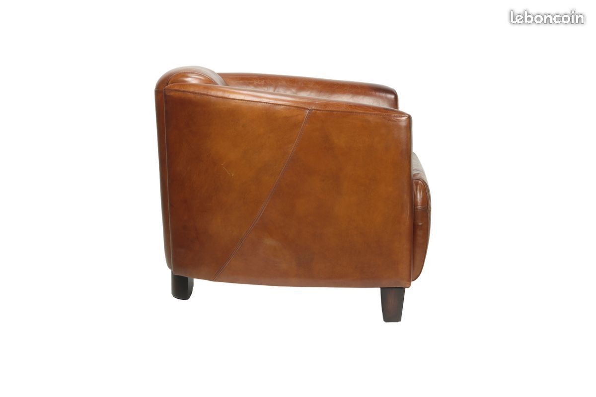 Fauteuil aviateur en cuir - Livraison Offerte (image 4)