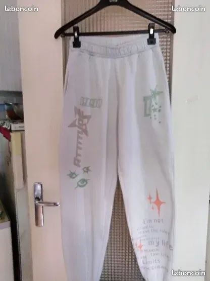 Pantalon jjogging blanc taille S femme (image 3)