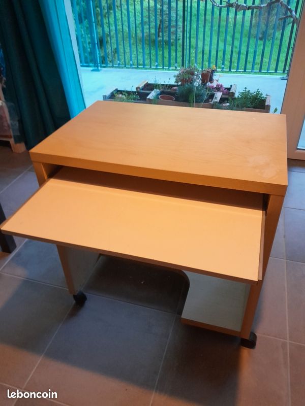 Bureau ordinateur sur roulettes (image 3)