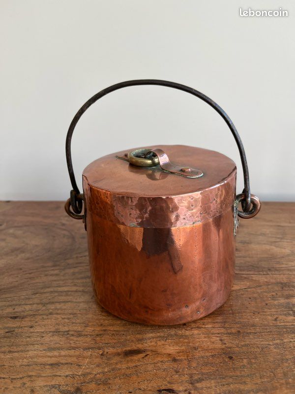 Petit Seau Déco En Cuivre, Hauteur 12,5 Cm, Style Vintage
