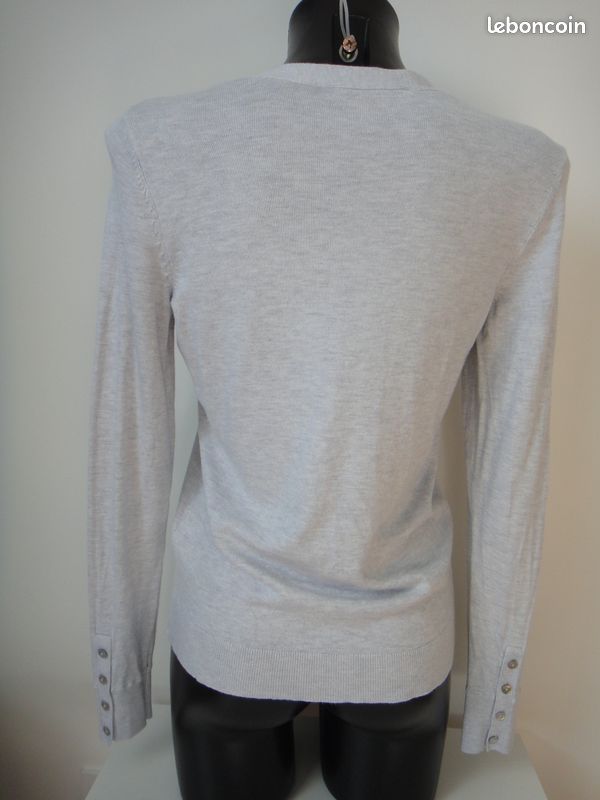 Pull gris col V Etam T S (image 2)