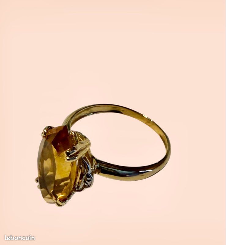 Bague Vintage En Or Massif 18 Carats - Émaillage Années 70, Taille US 6 / ITA 12, Italie