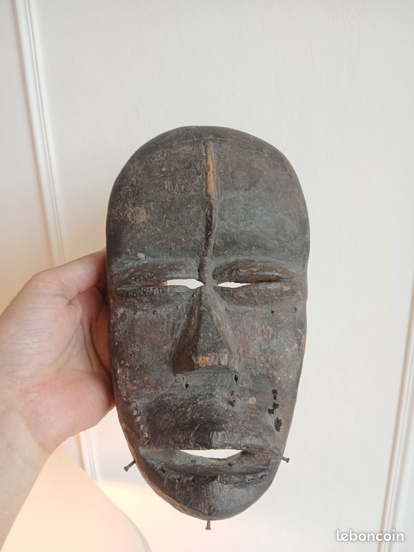 Masque Africain Ancien En Bois – Pièce Originale Des Années 1940-1960, Décoration Ethnique