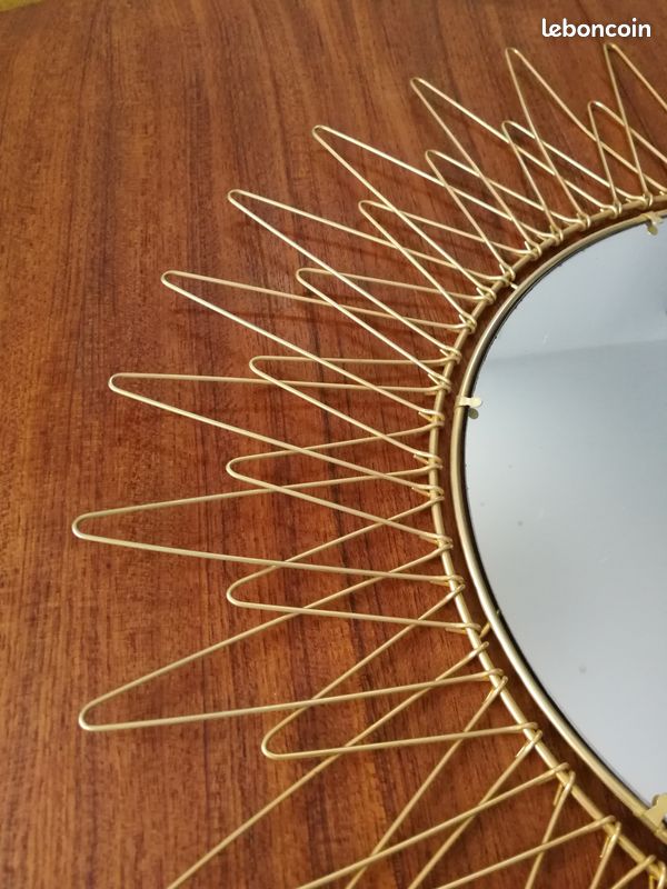 Miroir Soleil Vintage années 60 diamètre 58 cm (image 2)