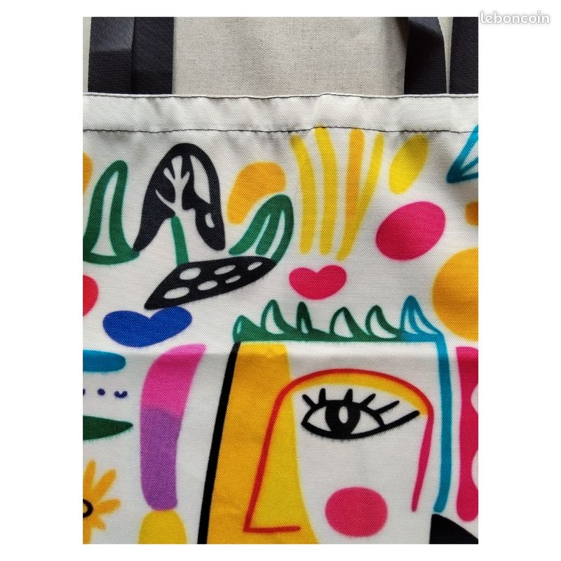 Sac fourre-tout imprimé Picasso, solide, coloré, parfait état (image 3)