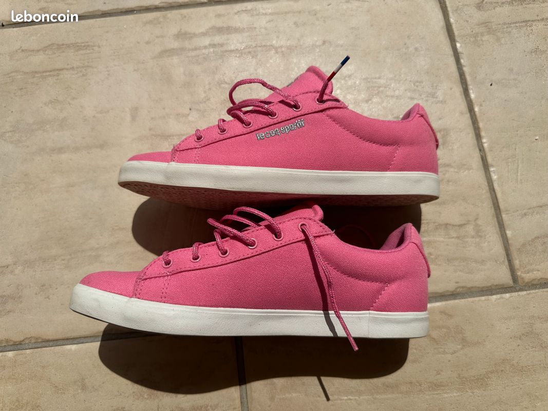 Baskets le coq sportif rose en toile épaisse femme ou enfant (image 1)