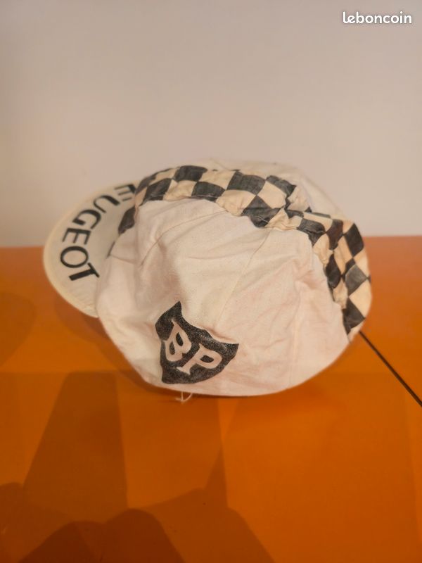Casquette hiver bonnet cycliste BP LEJEUNE vintage années 70